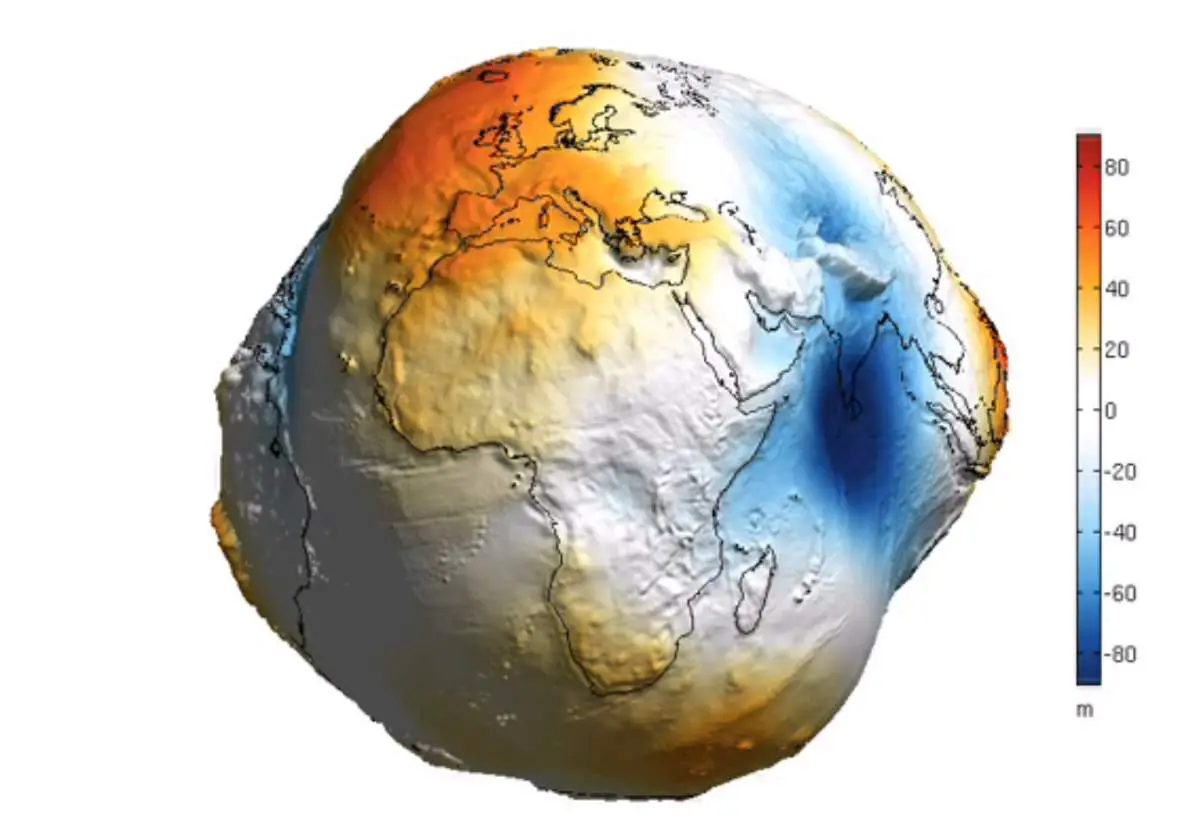 Earth's gravitational field - not the Earth without water
