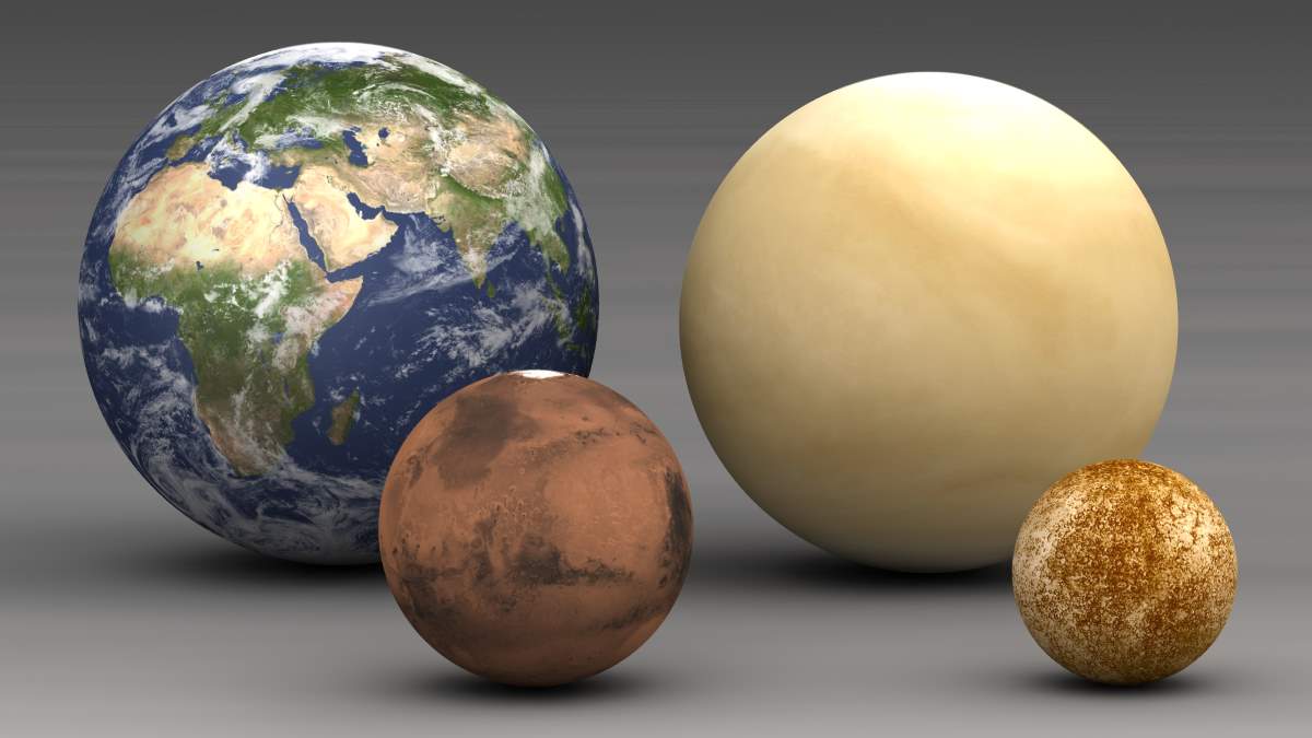 Earth Facts - Solar System: Telluric planets size comparison