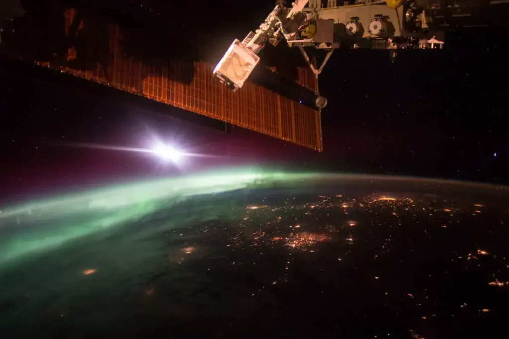  Most beautiful Earth images from the International Space Station in 2015: An aurora from the International Space Station