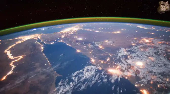 Nile at Night from International Space Station (September 22, 2015)