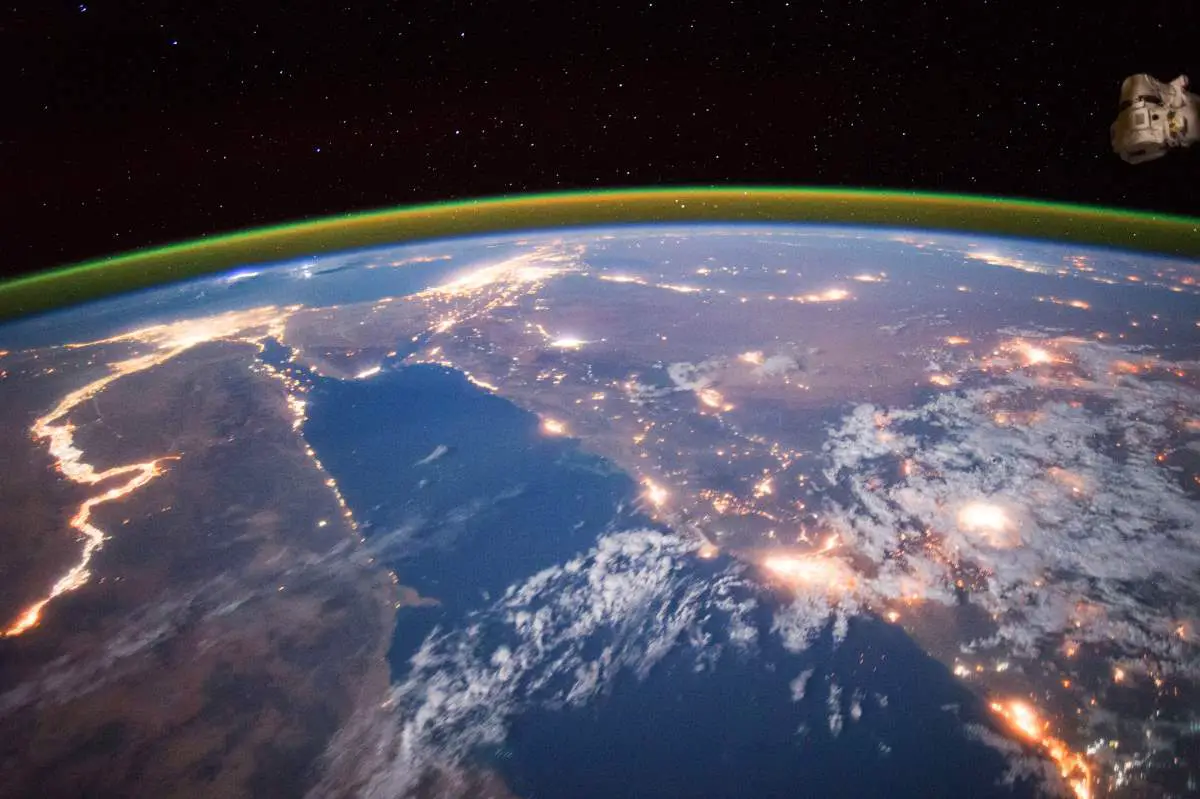 Nile at Night from International Space Station (September 22, 2015)