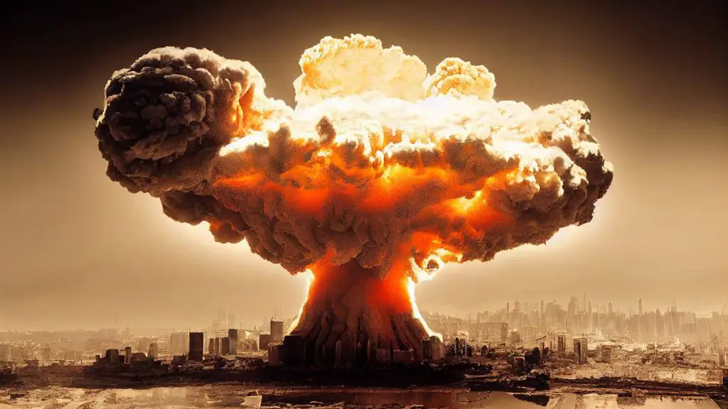 City hit by nuclear bomb