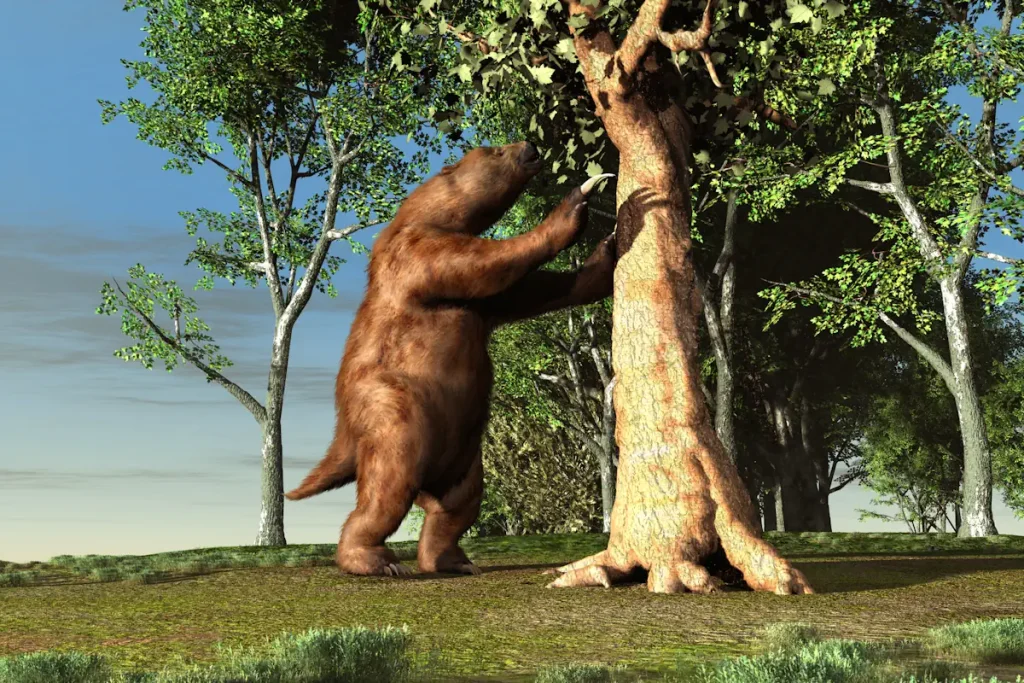 Largest prehistoric mammals: 3D illustration of a giant sloth
