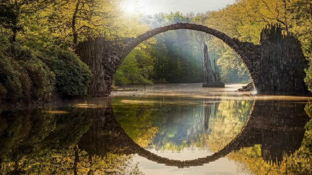 The Arch Bridge in Kromlau, Germany: Rakotzbrücke [Rakotz Bridge]