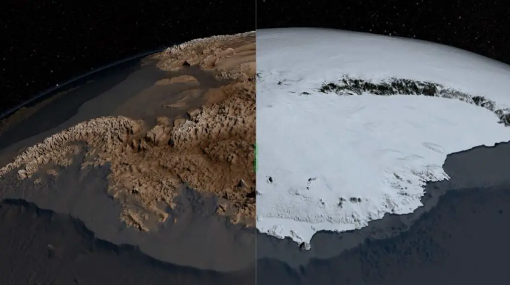 Antarctica, with and without ice