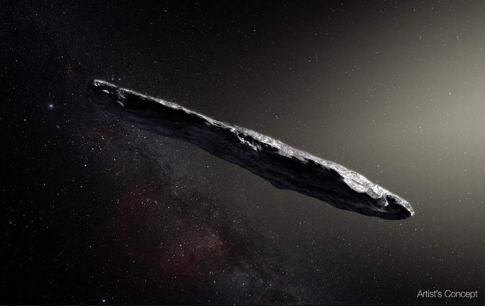 NASA's 2017 highlights: Cigar shaped interstellar asteroid (artist's concept)