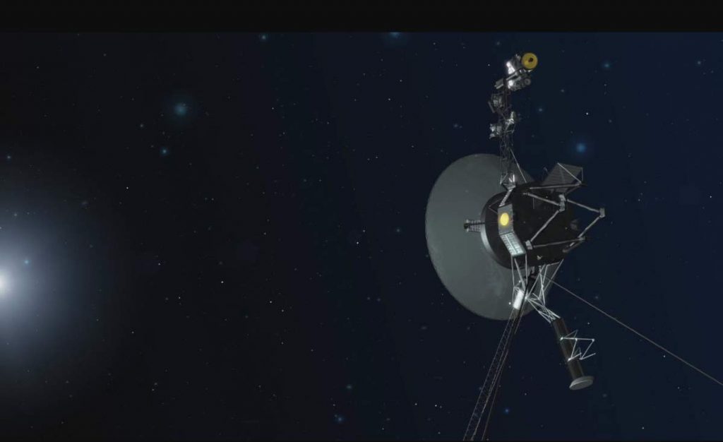 Space probes leaving the solar system: Voyager 1 in Deep Space (Artist Conception)