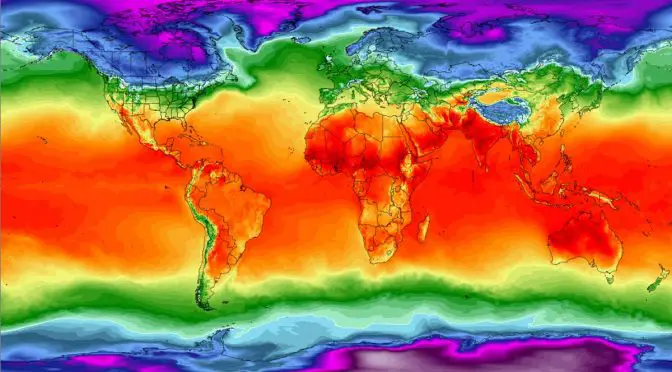 Climate Reanalyzer World Temperature Map As of March 31, 2018