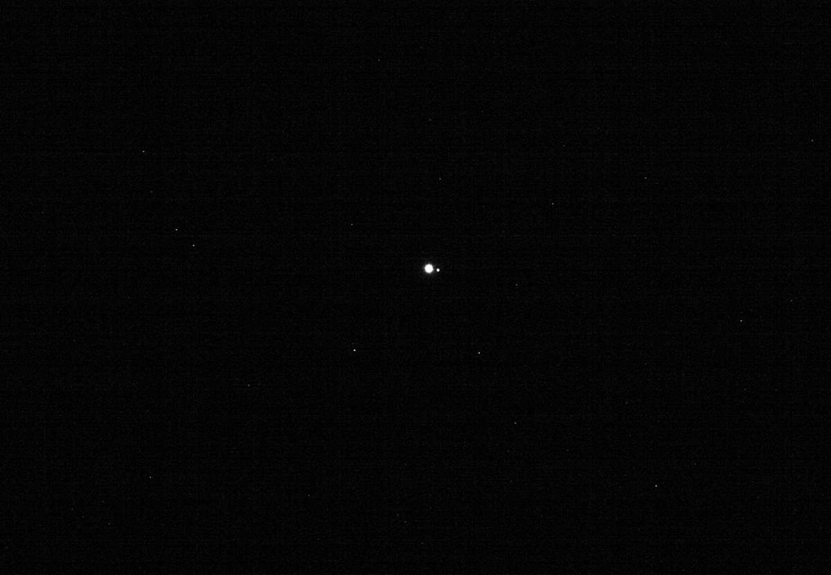 Earth and Moon from 39.5 million miles. OSIRIS-REx image captured on January 17, 2018
