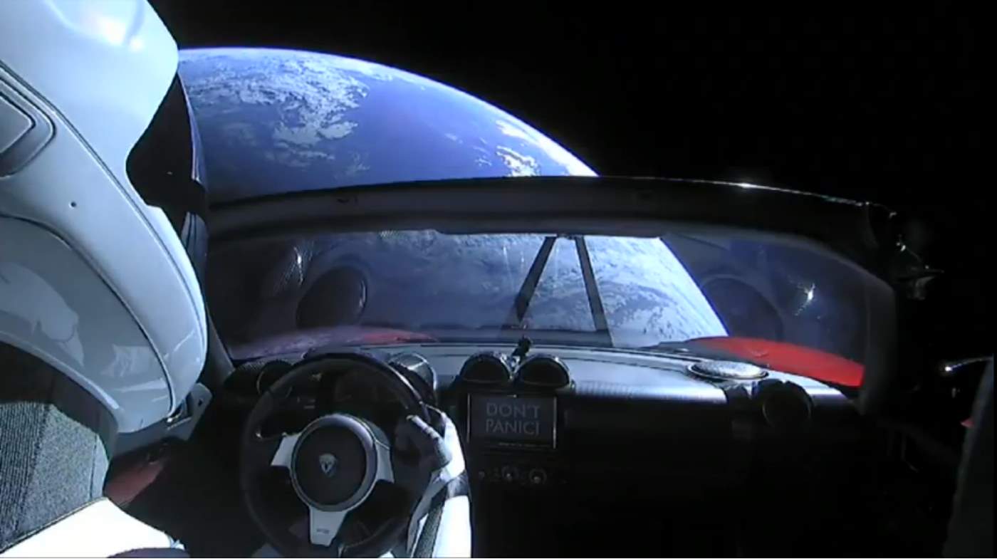 Falcon Heavy Test Flight: Starman and Earth.