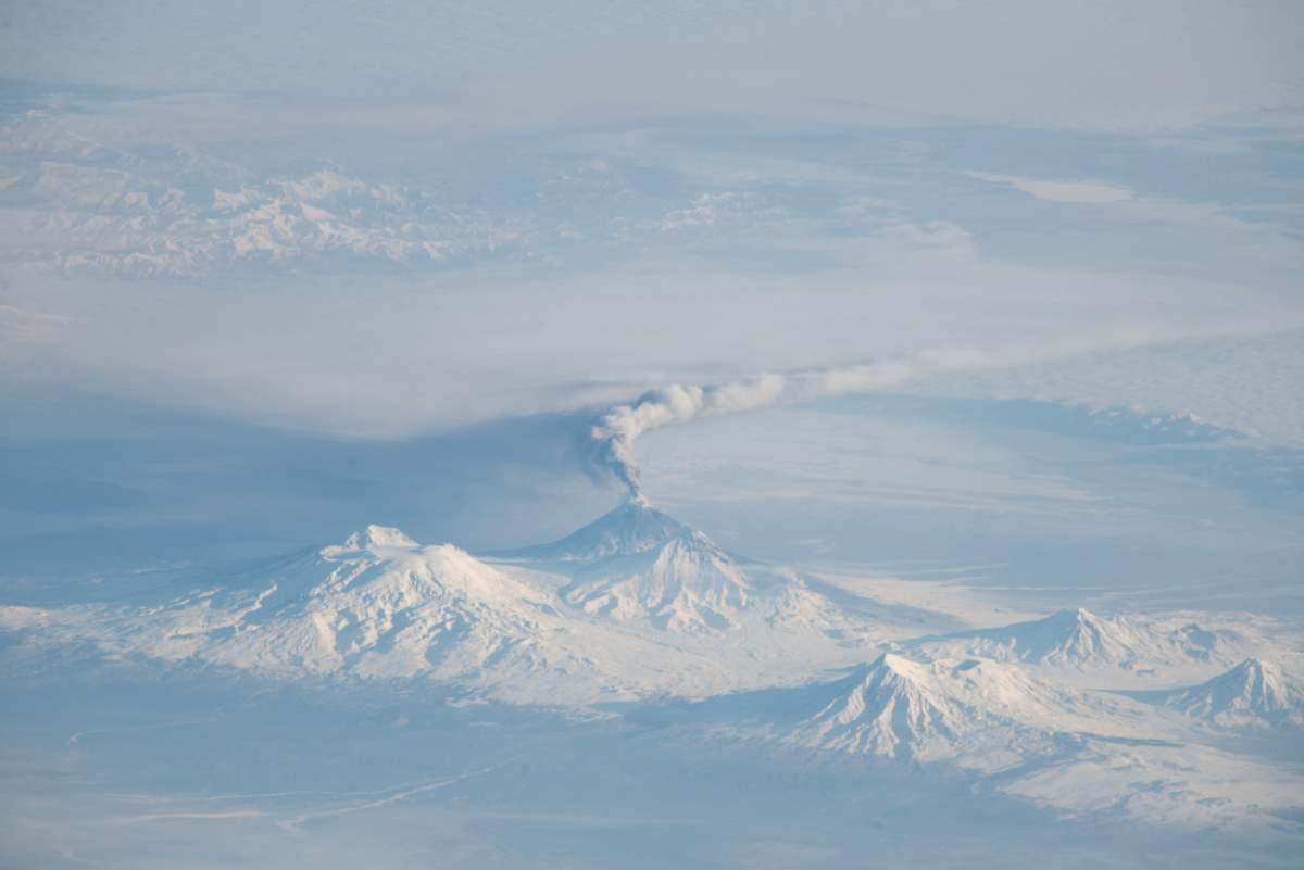 Kliuchevskoi Volcano. NASA image, ISS038-E-005515. 16 November 2013