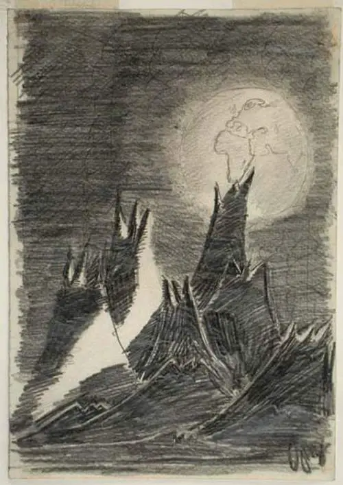 Moon Landscape (1944) by Petr Ginz