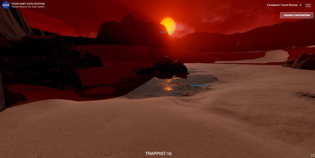 Exoplanet Travel Bureau by NASA: TRAPPIST 1e surface (artist depiction by NASA)
