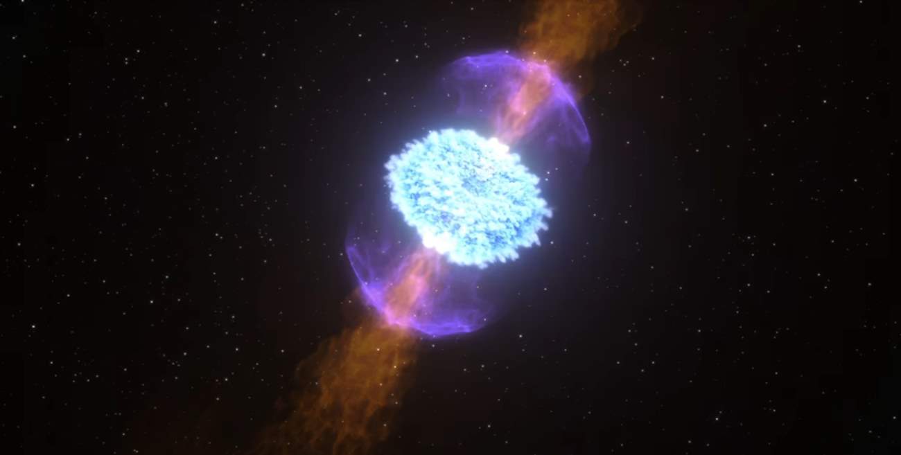 Two Neutron Stars Collide - explosion