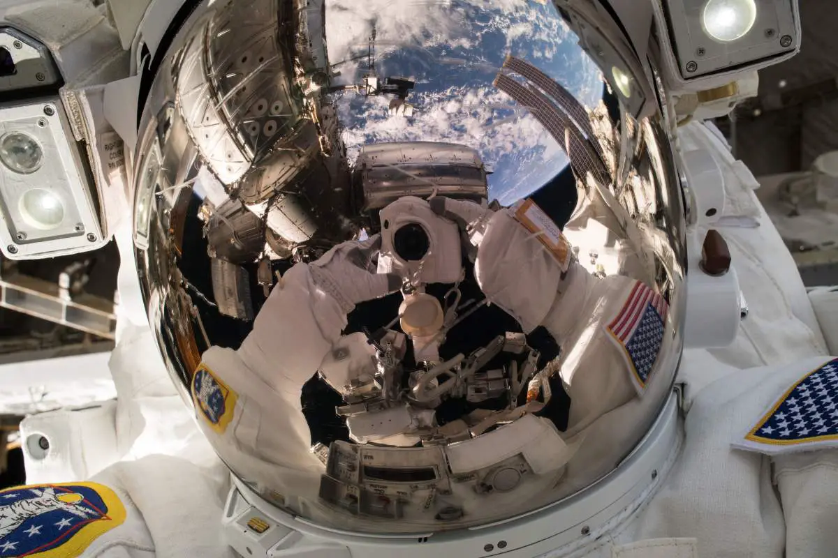 Ricky Arnold selfie during Expedition 55 EVA 2