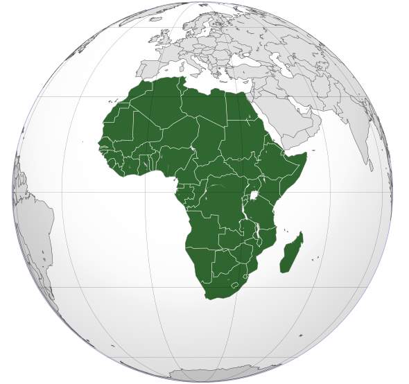 Geography Facts - Africa (orthographic projection)
