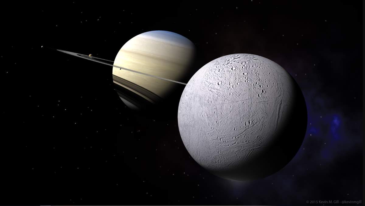 Enceladus with Saturn