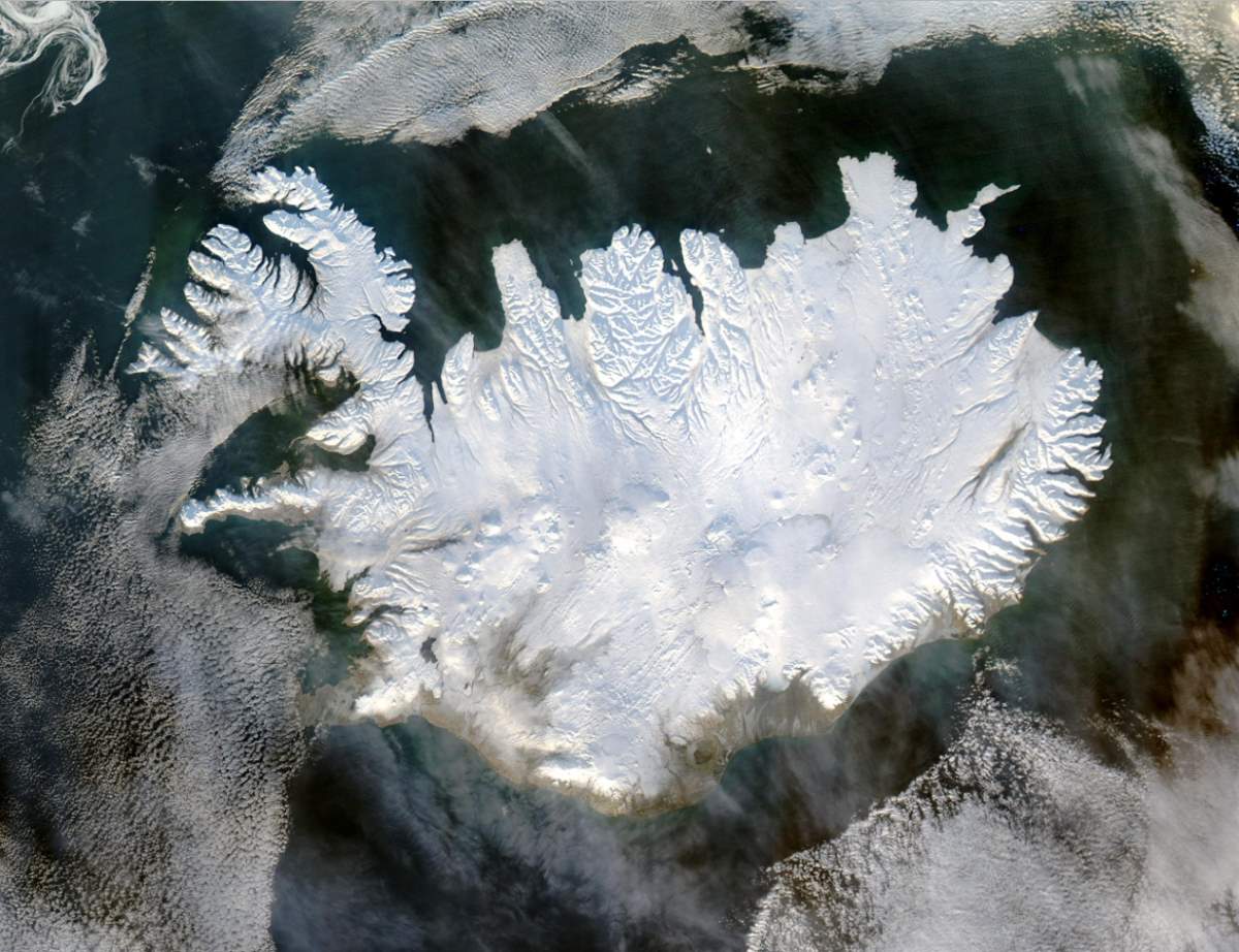 Largest Islands on Earth: Iceland from space