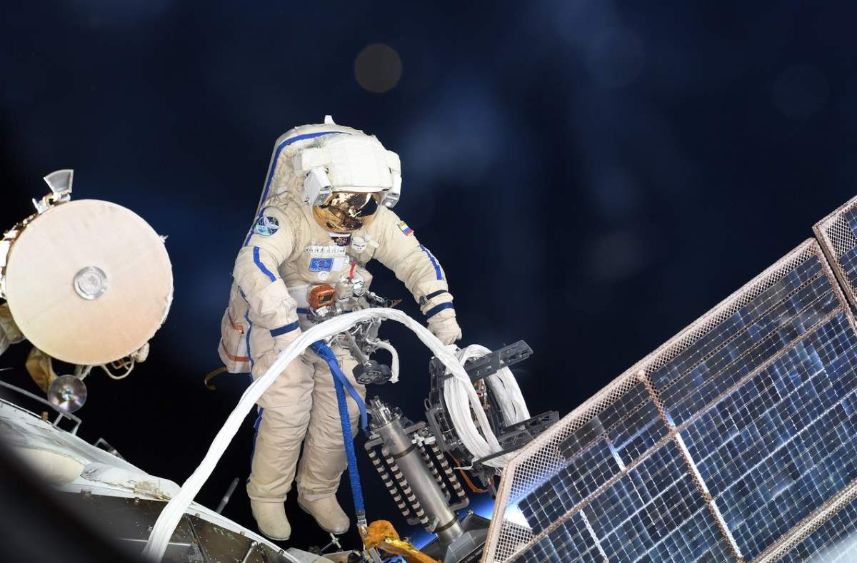 Sergey Prokopyev during August 15, 2018 Russian Spacewalk