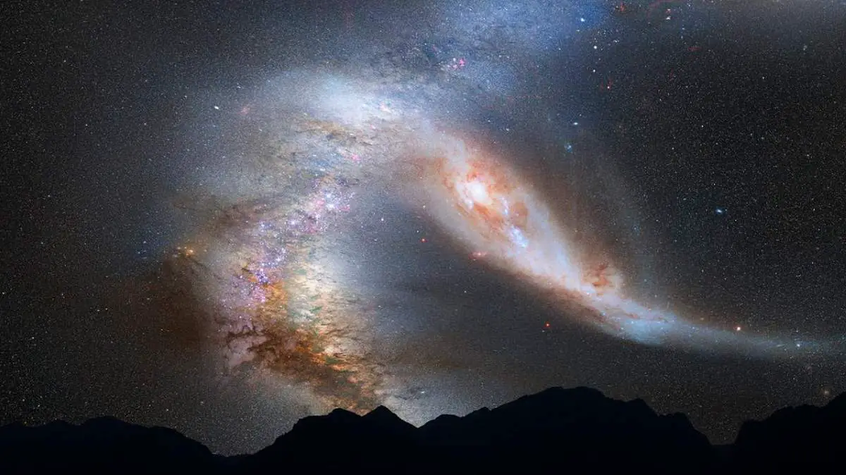 Timelapse of the future: Andromeda colliding with Milky Way