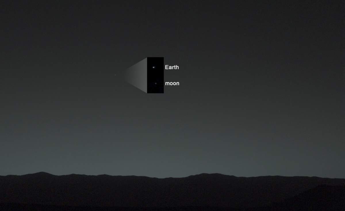 PIA17936: Earth from Mars by the Curiosity Rover (January 31, 2014), Annotated version 2