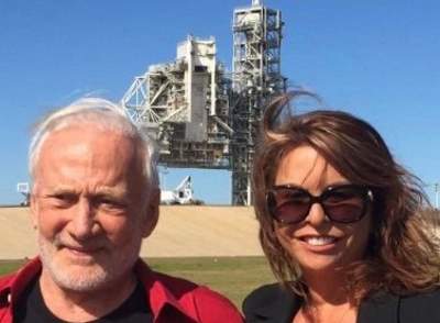 Linn LeBlanc with Buzz Aldrin