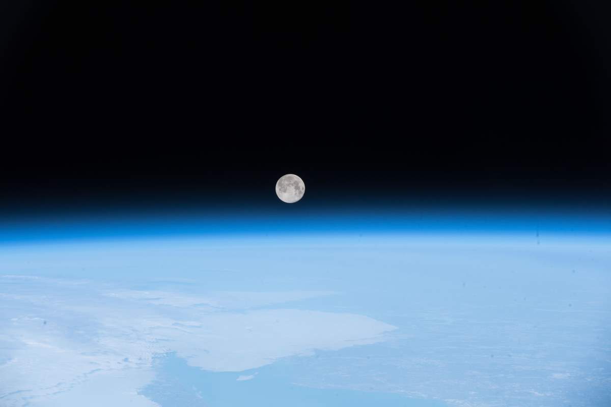 Top 10 Most Beautiful Earth Photos Taken From the International Space Station in 2018: Full Moon Over Newfoundland