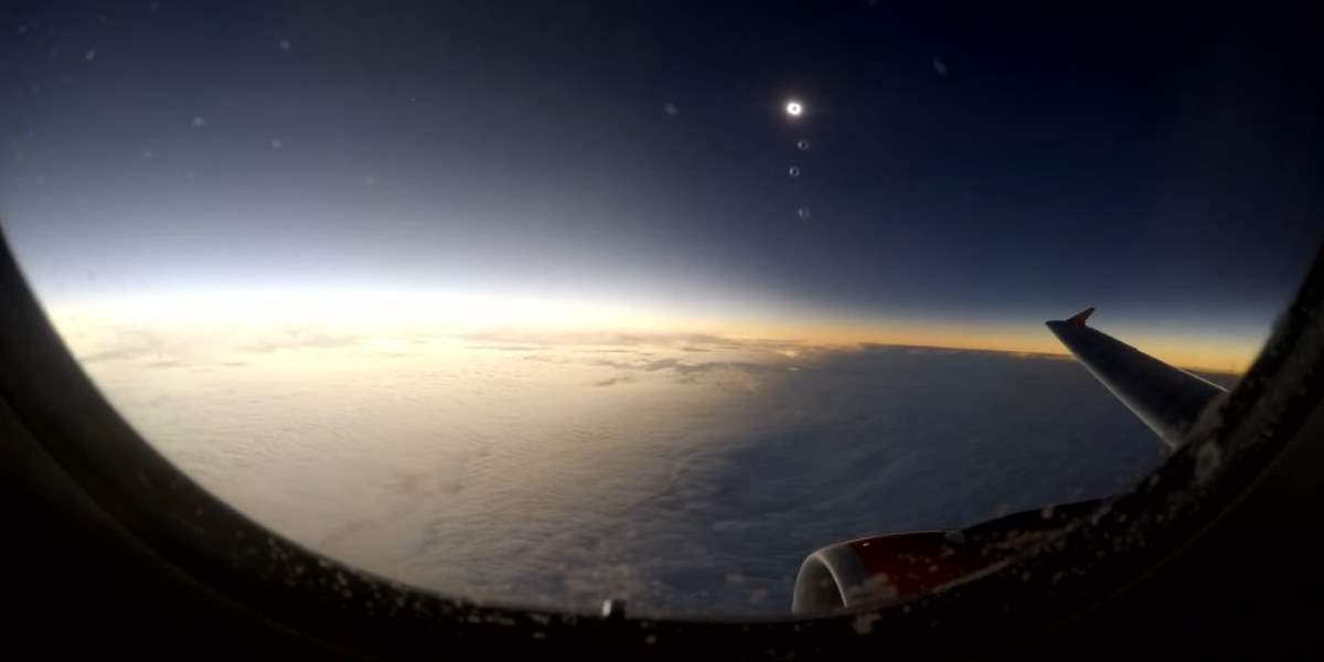 Shadow of the moon during the solar eclipse on March 20, 2015