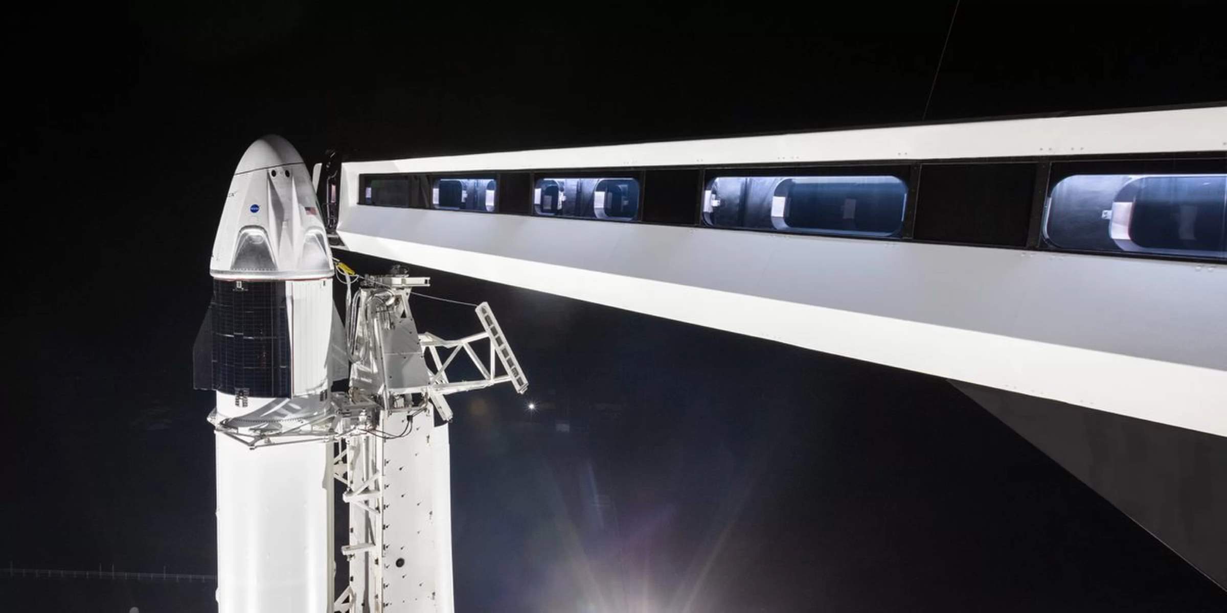 SpaceX Crew Dragon on the Launchpad