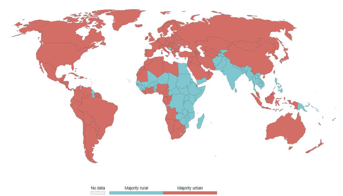 Urbanization of the world - 2018