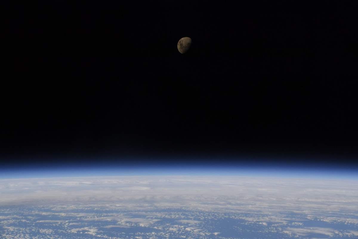 Earth and moon from the ISS (Photo: Nick Hague)