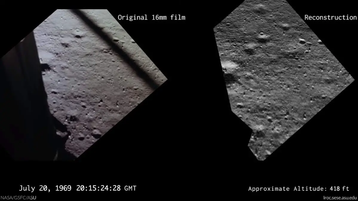 Lunar landing video reconstruction (screenshot)
