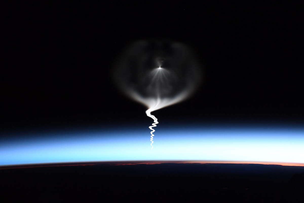 Expedition 61 launch from the ISS