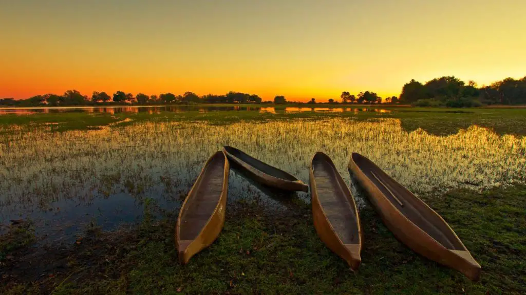 Sunset over Okavango Delta, Botswana