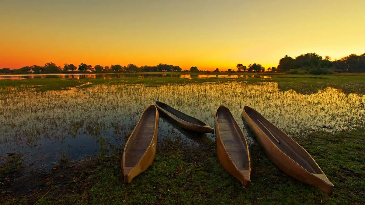 Sunset over Okavango Delta, Botswana