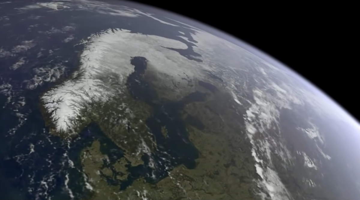 Scandinavian peninsula from space