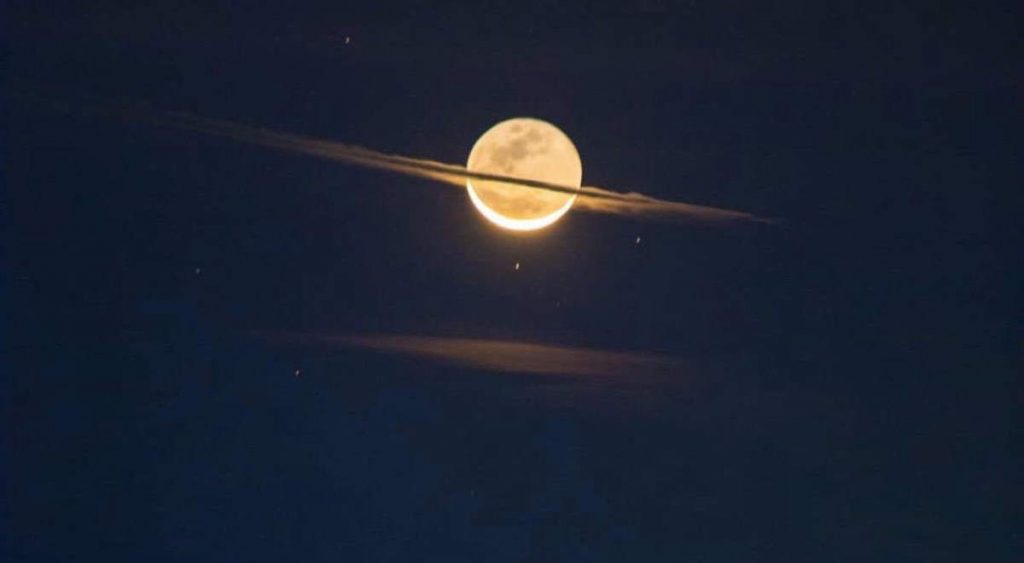 Moon looks like Saturn