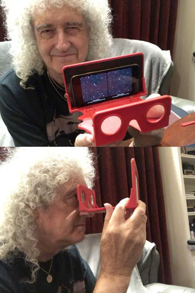 Brian May looking at New Horizons' images