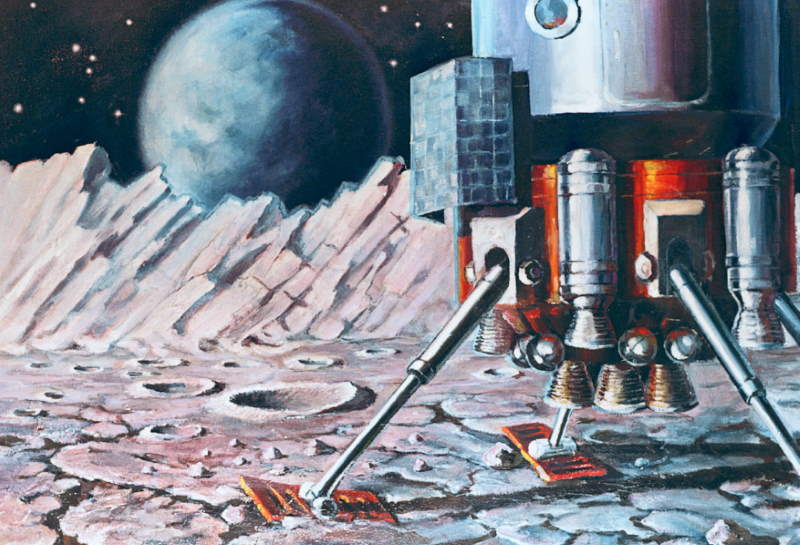 One of Alexei Leonov's space exploration-themed paintings
