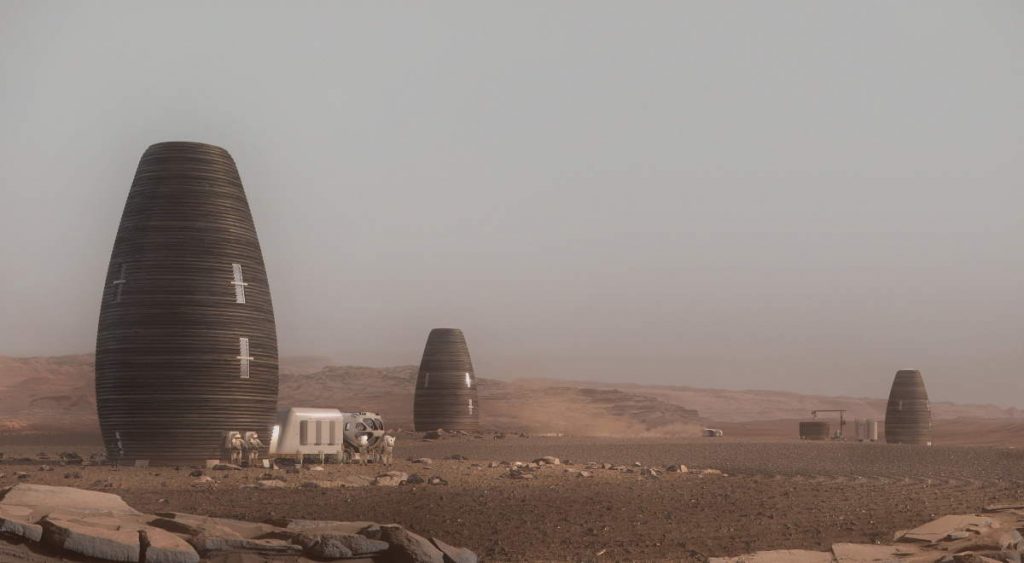 AI SpaceFactory 3D printed Mars house