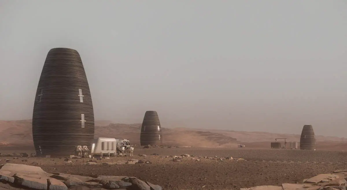 AI SpaceFactory 3D printed Mars house