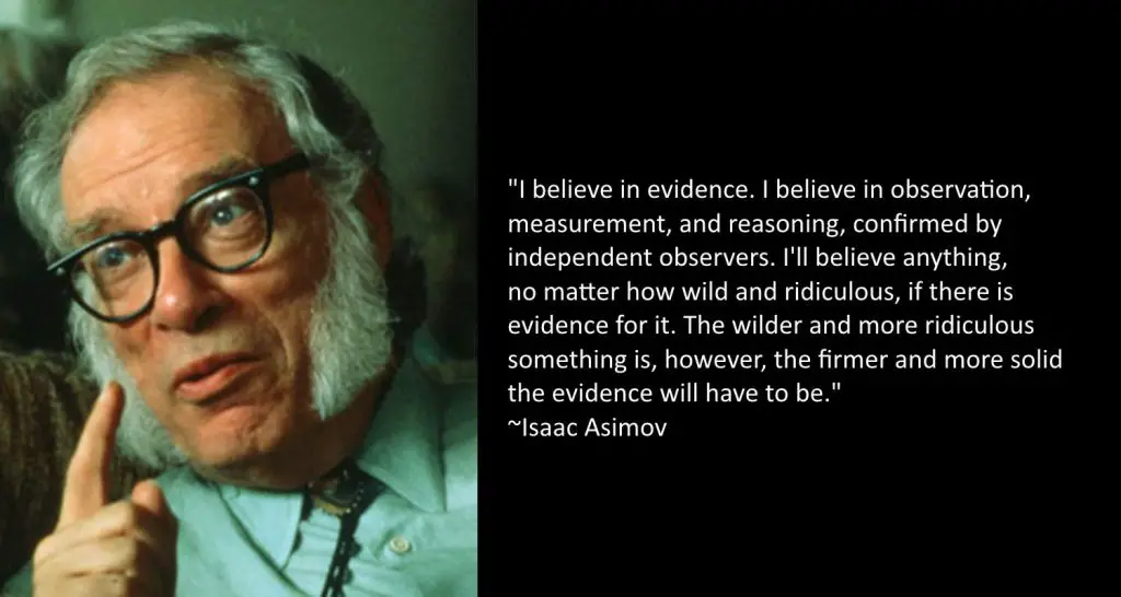 Isaac Asimov quotes - evidence
