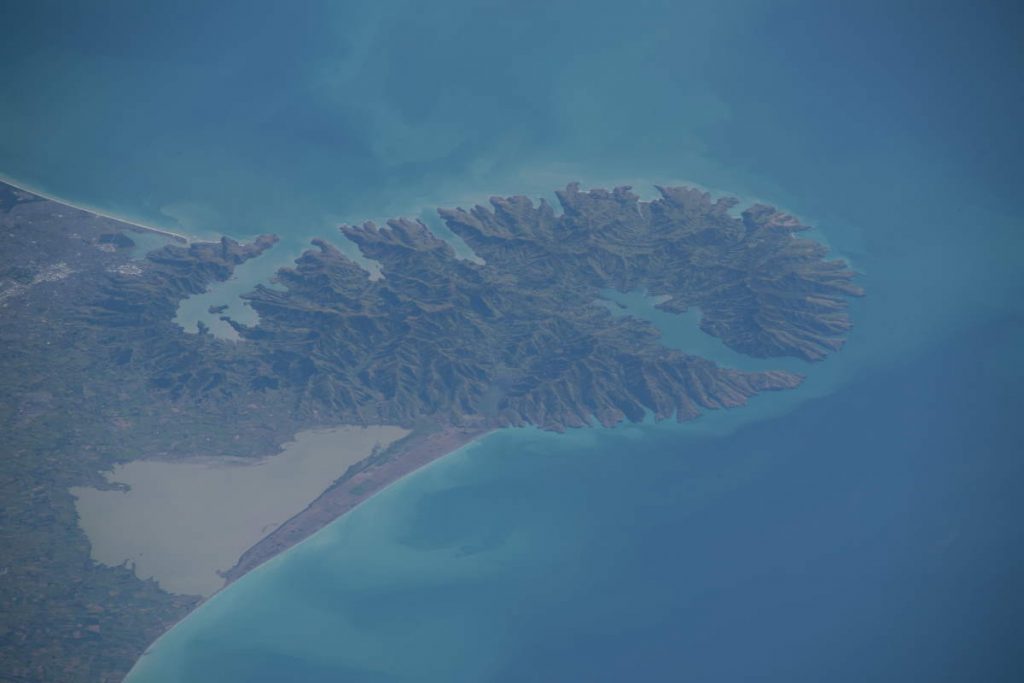 Most Beautiful Earth Photos Taken From the ISS in 2020 - Christchurch, New Zealand near Lake Ellesmere and Pigeon Bay from the ISS. December 2, 2020.