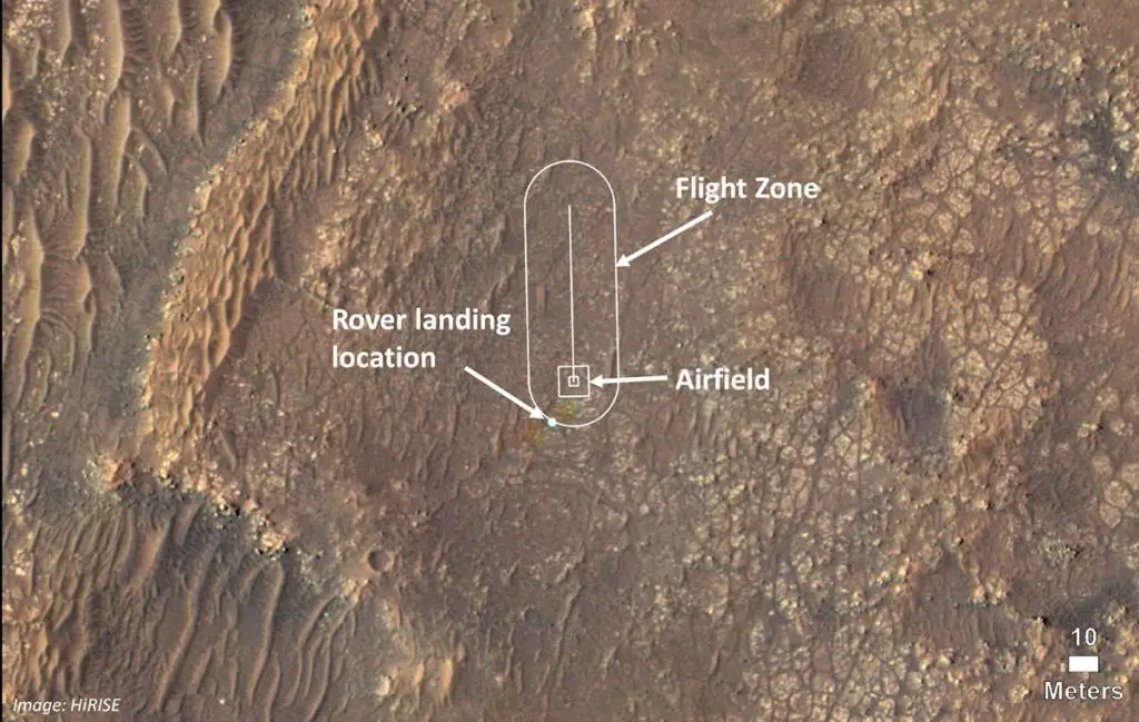 Map of Ingenuity Helicopter Flight Zone