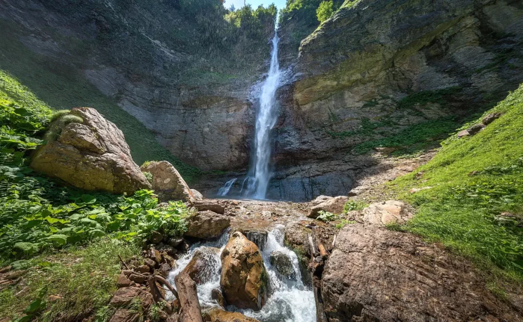 Skakavac Waterfall in Perućica primeval forest