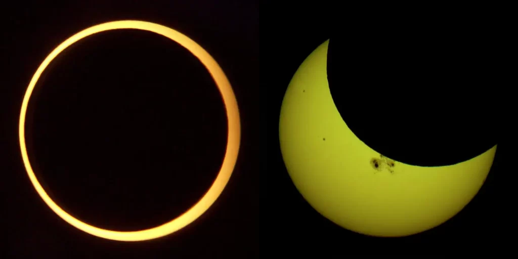 Annular solar eclipse vs partial solar eclipse