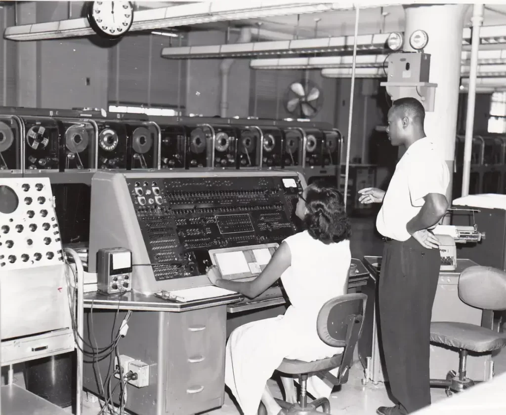 UNIVAC I at Census Bureau with two operators circa 1960