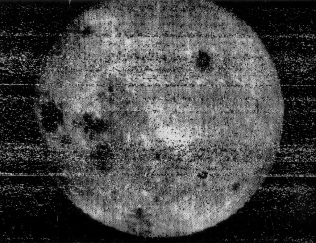 The first photo of the far side of the Moon, taken by the Luna 3 spacecraft
