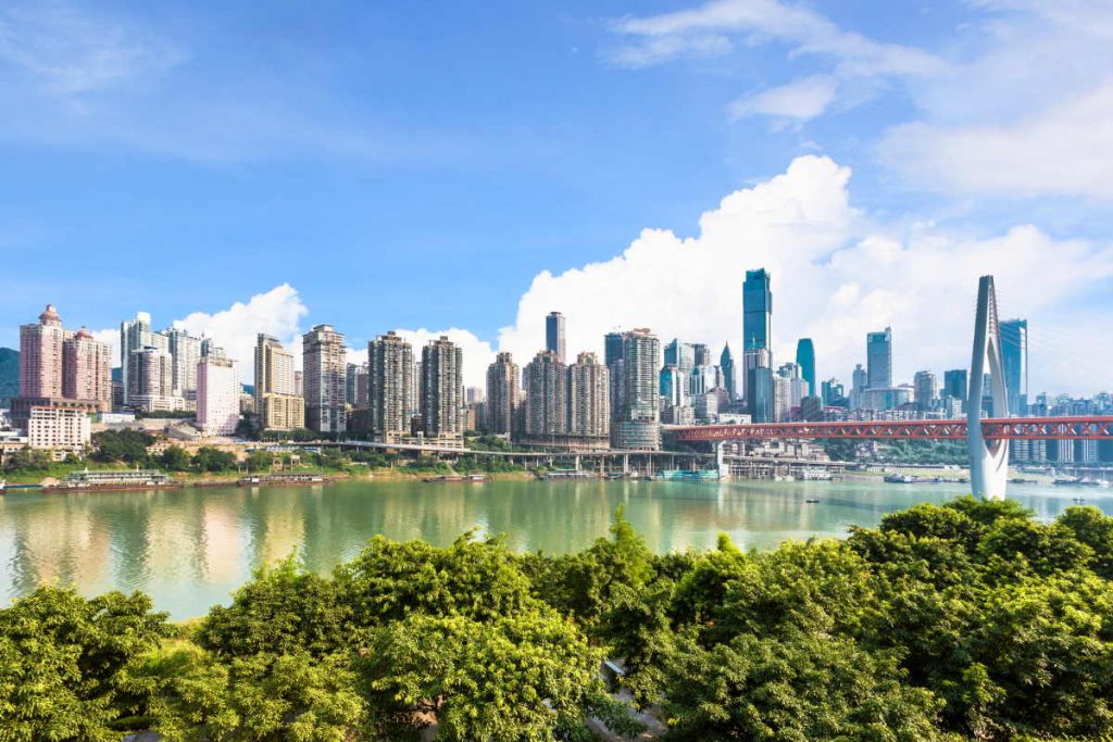 Modern panoramic skyline of Chongqing, China, a sponge city