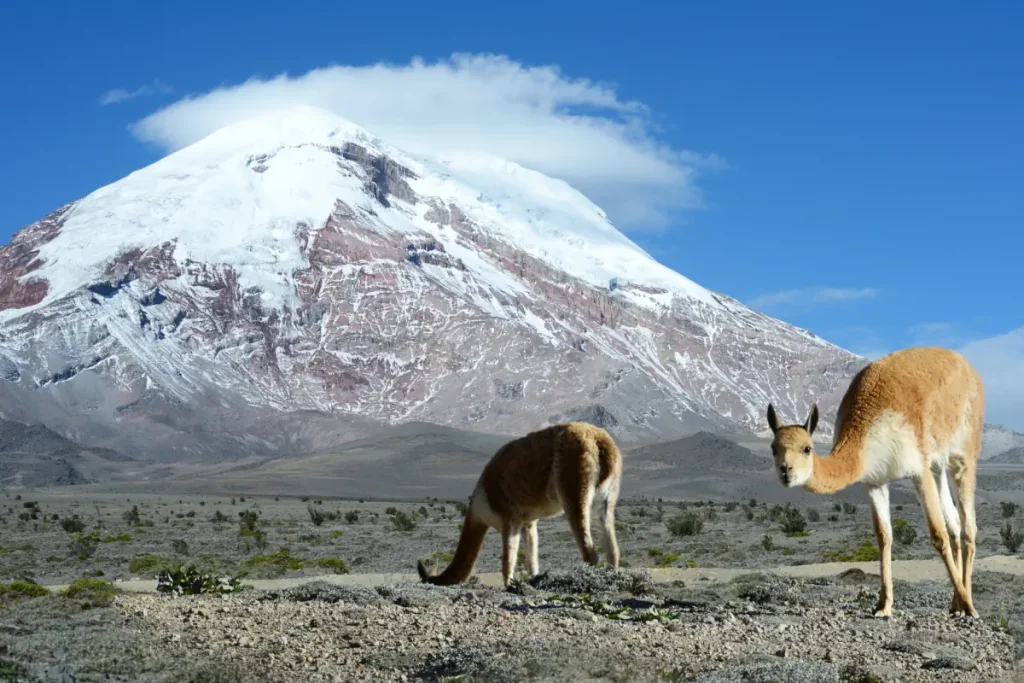 Chimborazo volcano, the farthest point on Earth's surface from the Earth's center